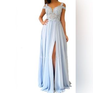 A-Line Blue long dress